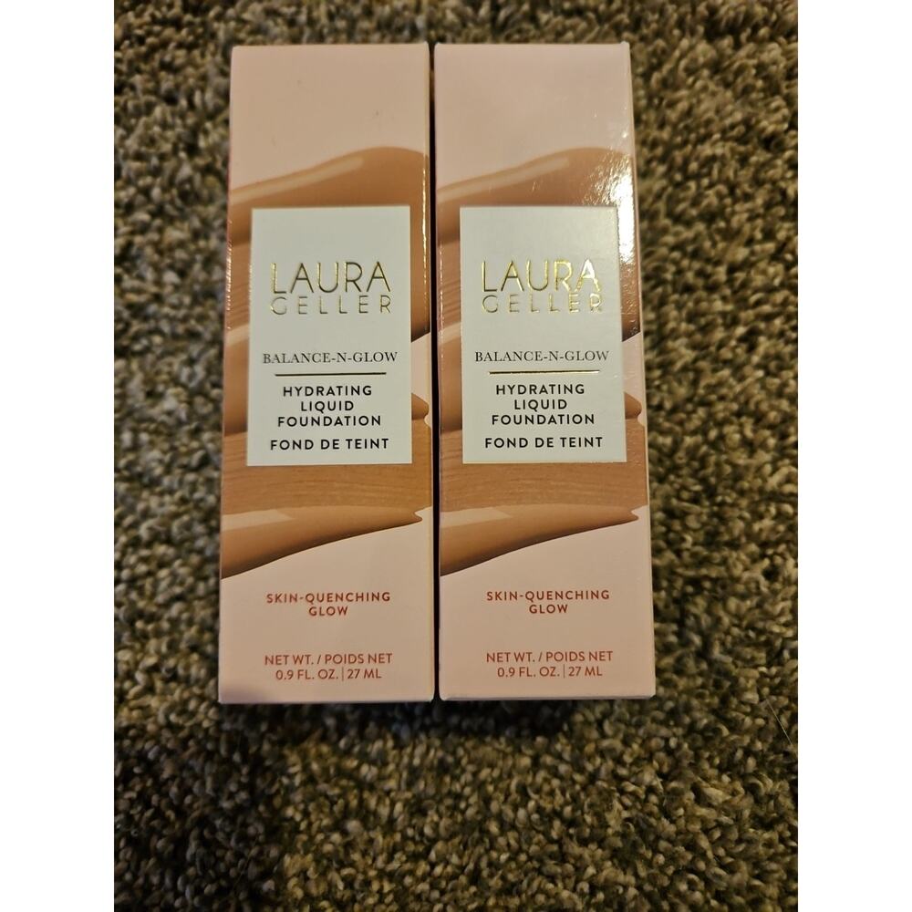 Laura Geller Balance N Glow‎ Hydrating Liquid Foundation 0.9 Oz Medium Lot Of 2